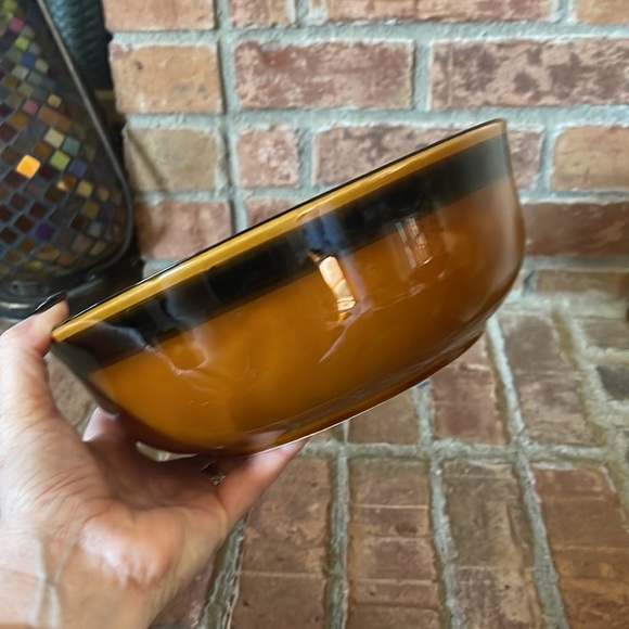 Niderville Pottery France Peint Main Ceramic Glazed Serving Bowl Bande - Picture 3 of 6